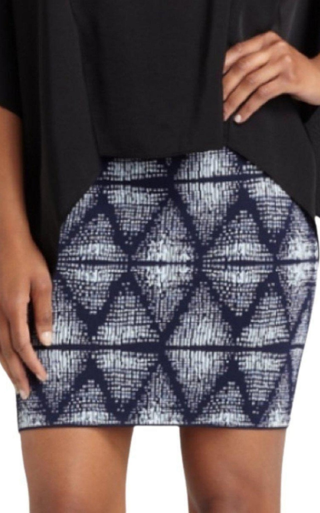 BCBGMAXAZRIA Simone Abstract Tribal Print Skirt - Runway Catalog