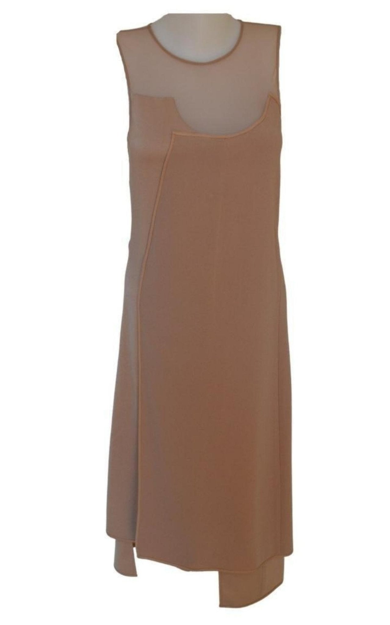 BCBGMAXAZRIA Sleeveless Pleated Contrast - Tulle Dress - Runway Catalog