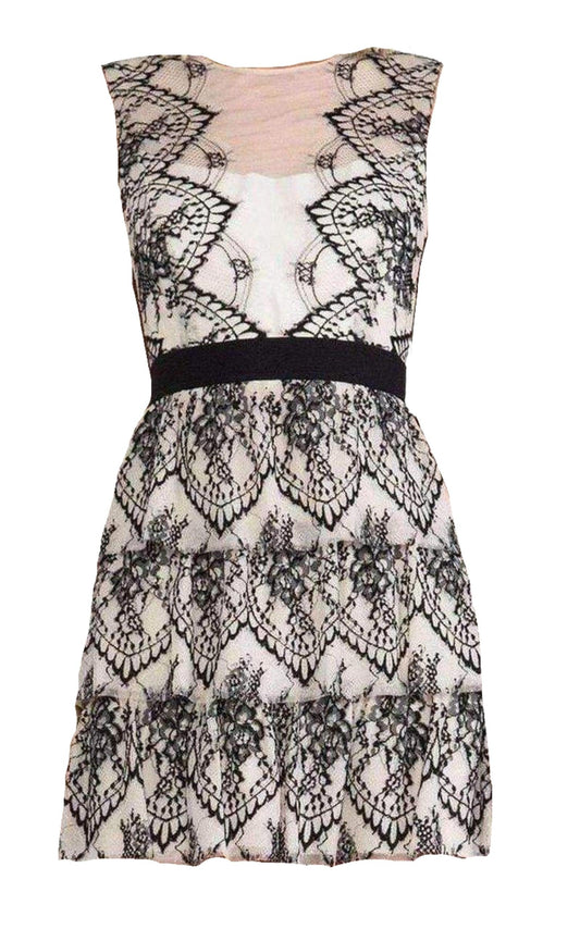 Sleeveless Scalloped Lace Dress BCBGMAXAZRIA