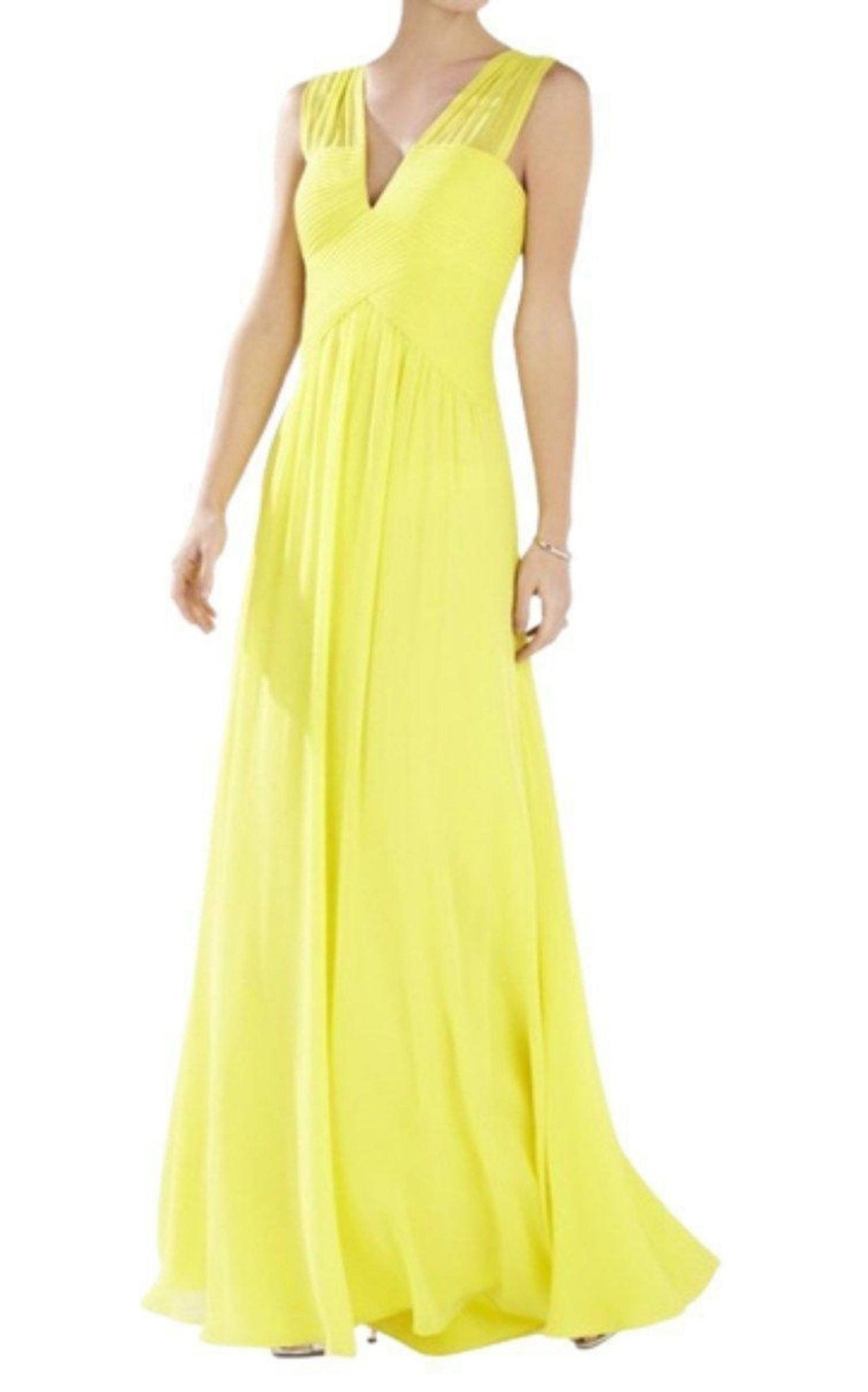 BCBGMAXAZRIA Sleeveless Yellow Gown - Runway Catalog