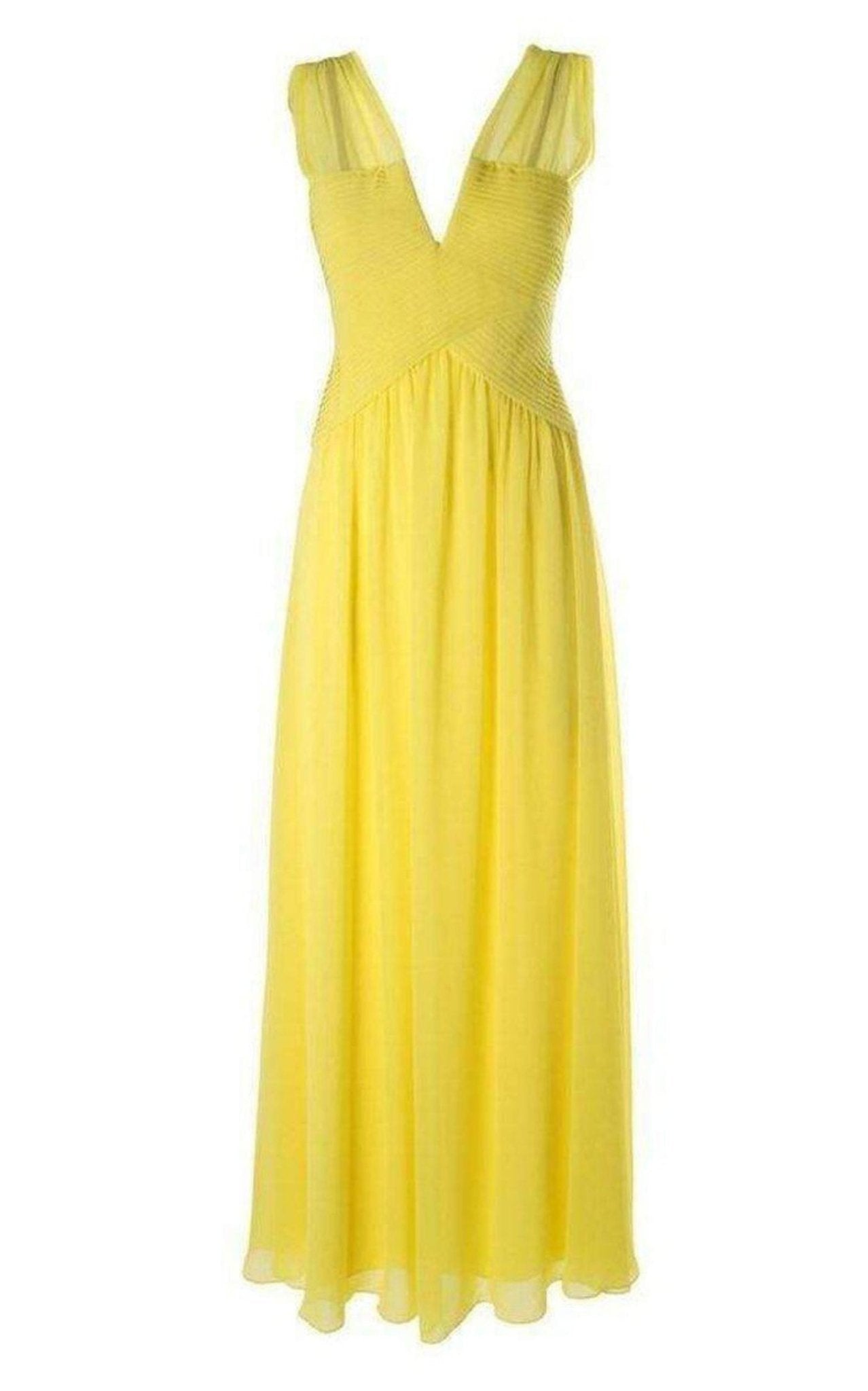 BCBGMAXAZRIA Sleeveless Yellow Gown - Runway Catalog