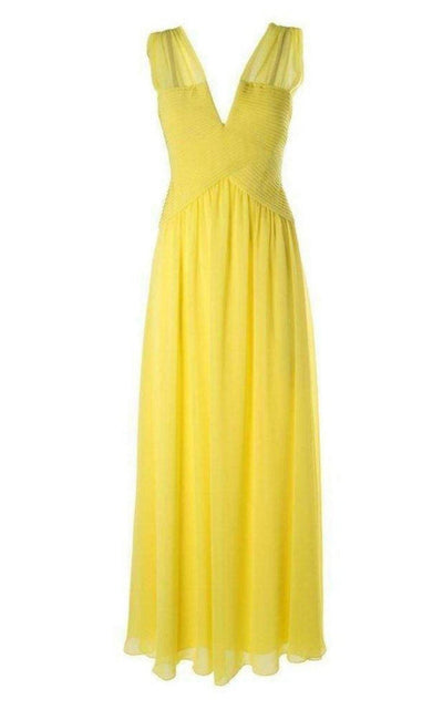 BCBGMAXAZRIA Sleeveless Yellow Gown - Runway Catalog
