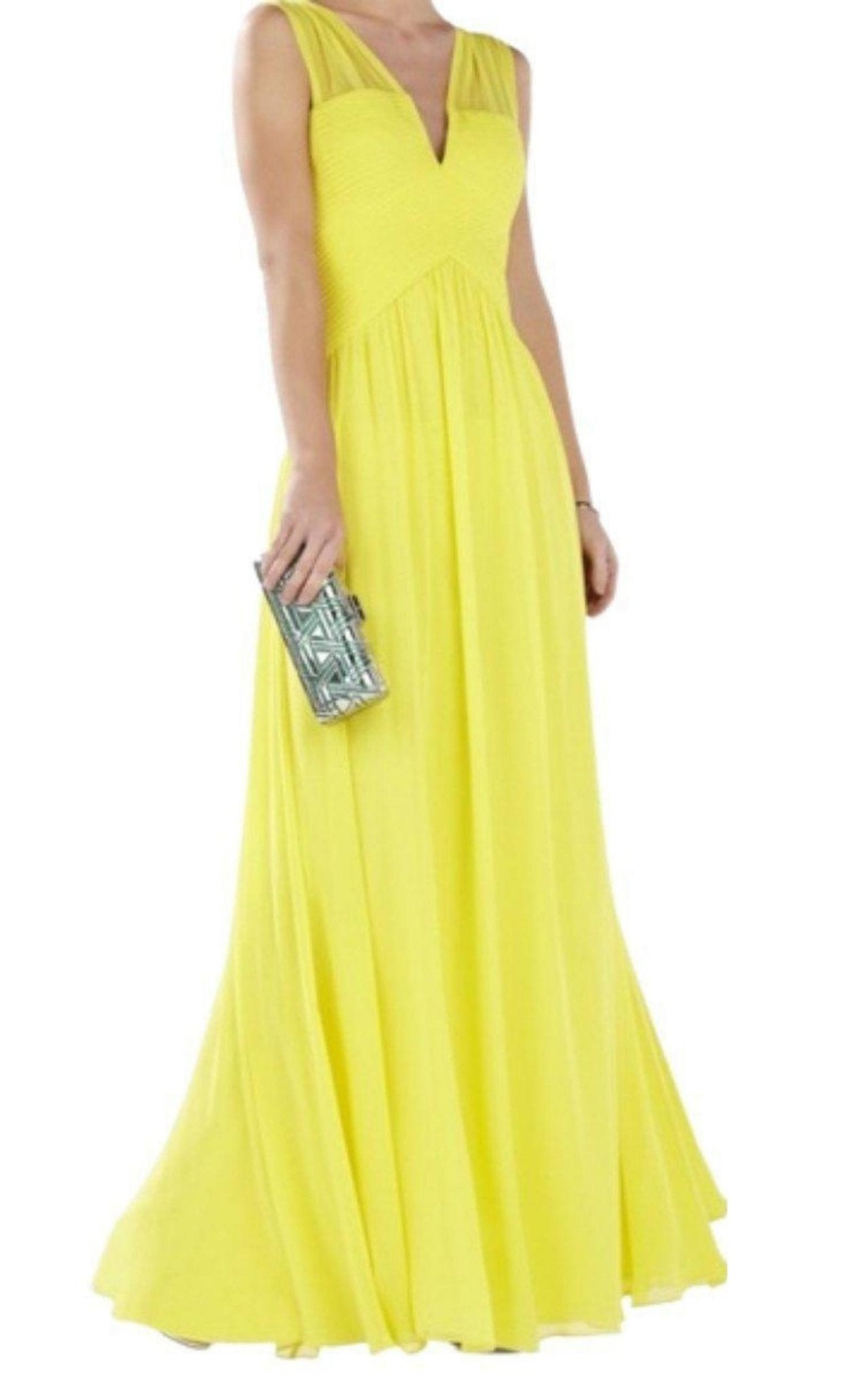 BCBGMAXAZRIA Sleeveless Yellow Gown - Runway Catalog