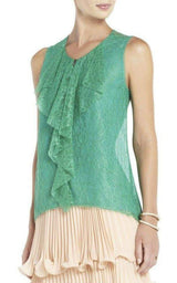 Steacy Sheer Lace Top BCBGMAXAZRIA