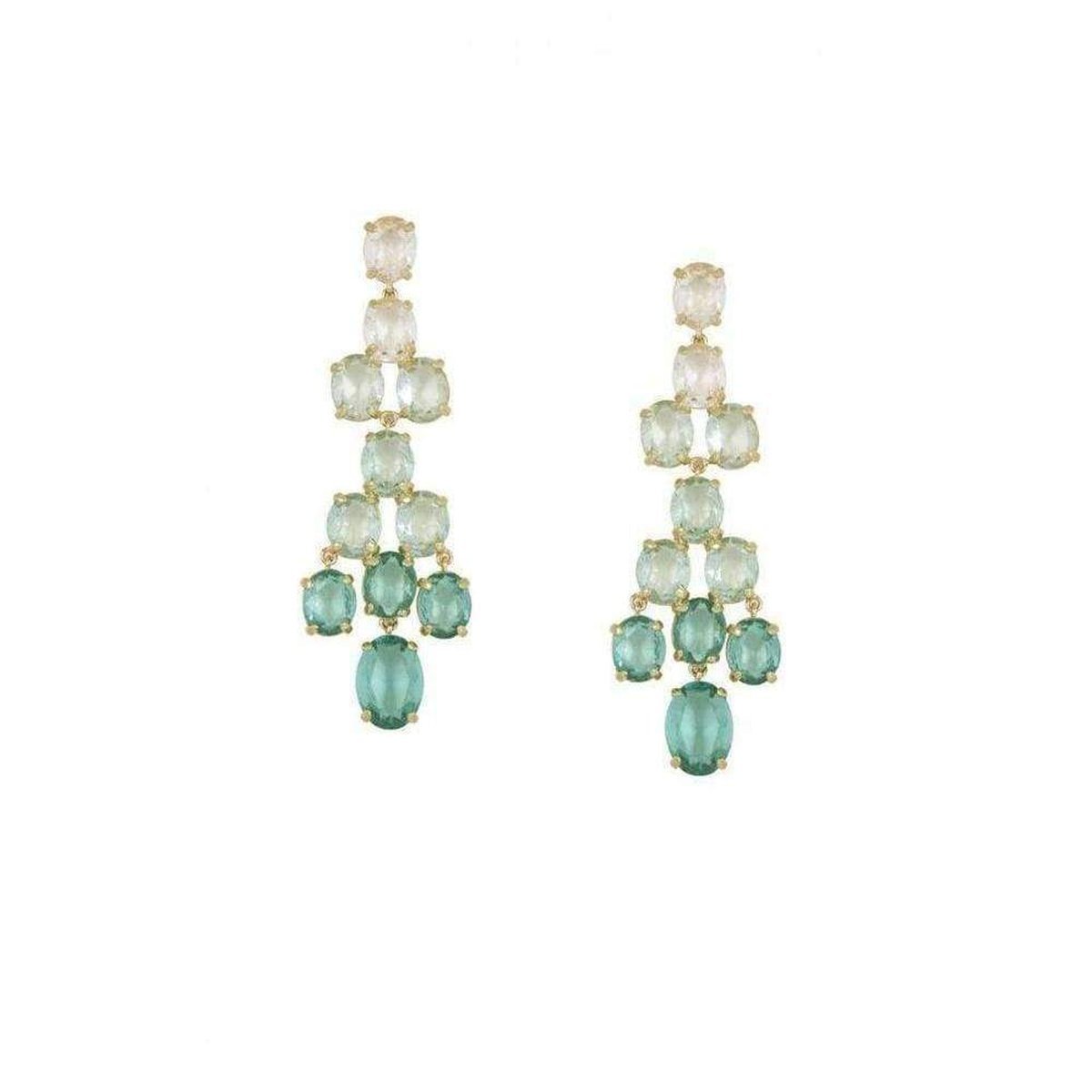 BCBGMAXAZRIA Tear Drop Green Ombre Earrings