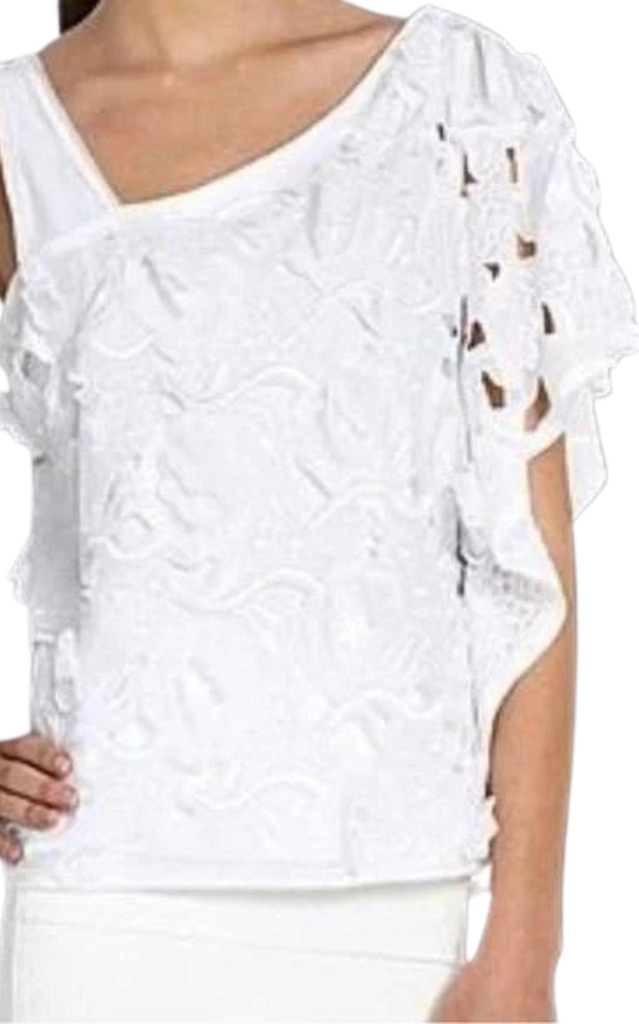 BCBGMAXAZRIA Ulla Asymmetrical Embroidered Top - Runway Catalog