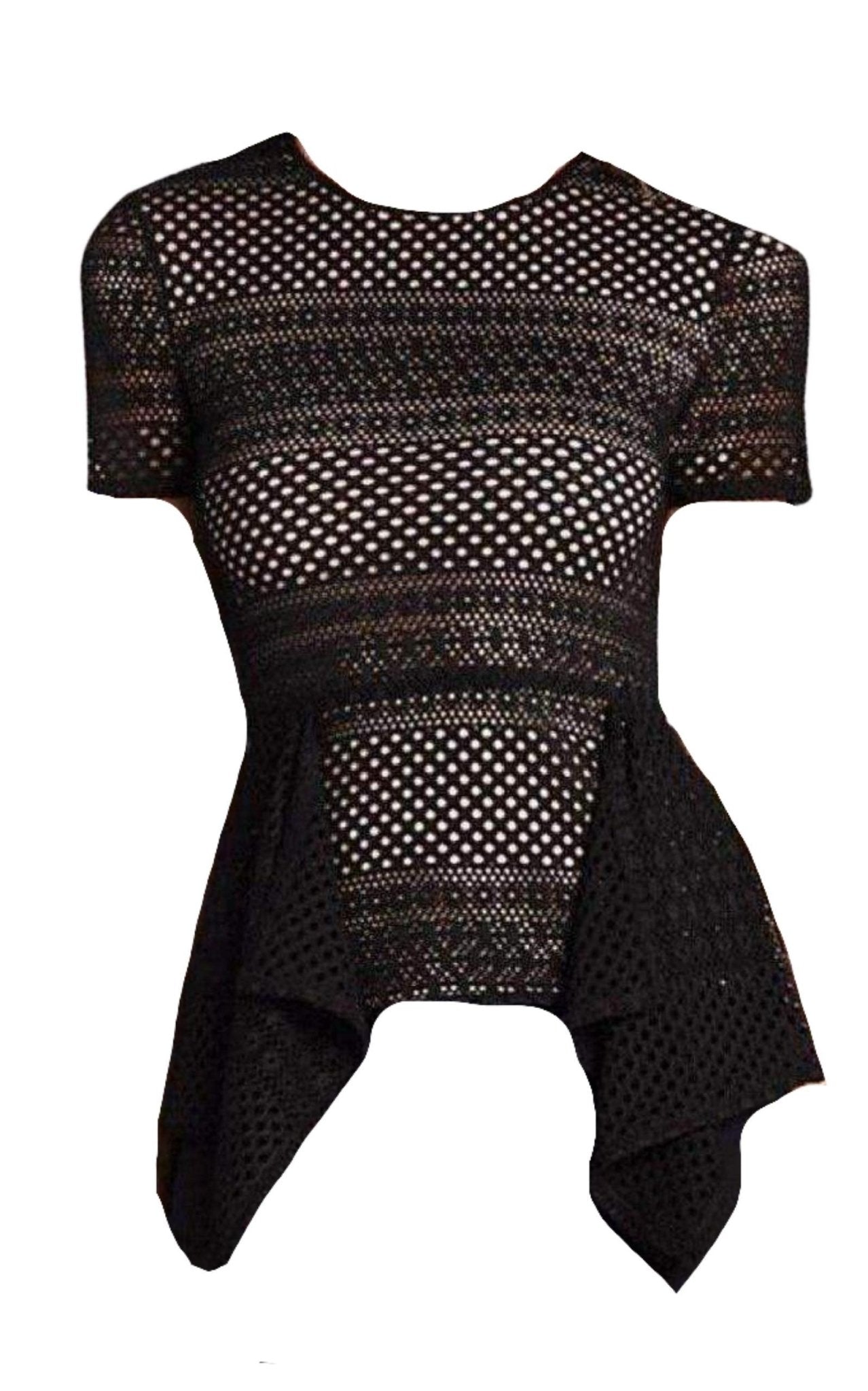 BCBGMAXAZRIA Vicktoria Mixed - Knit Peplum Top - Runway Catalog