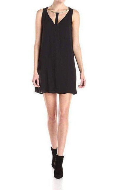 BCBGMAXAZRIA Viviene V - Neck with Rope Trim Dress - Runway Catalog