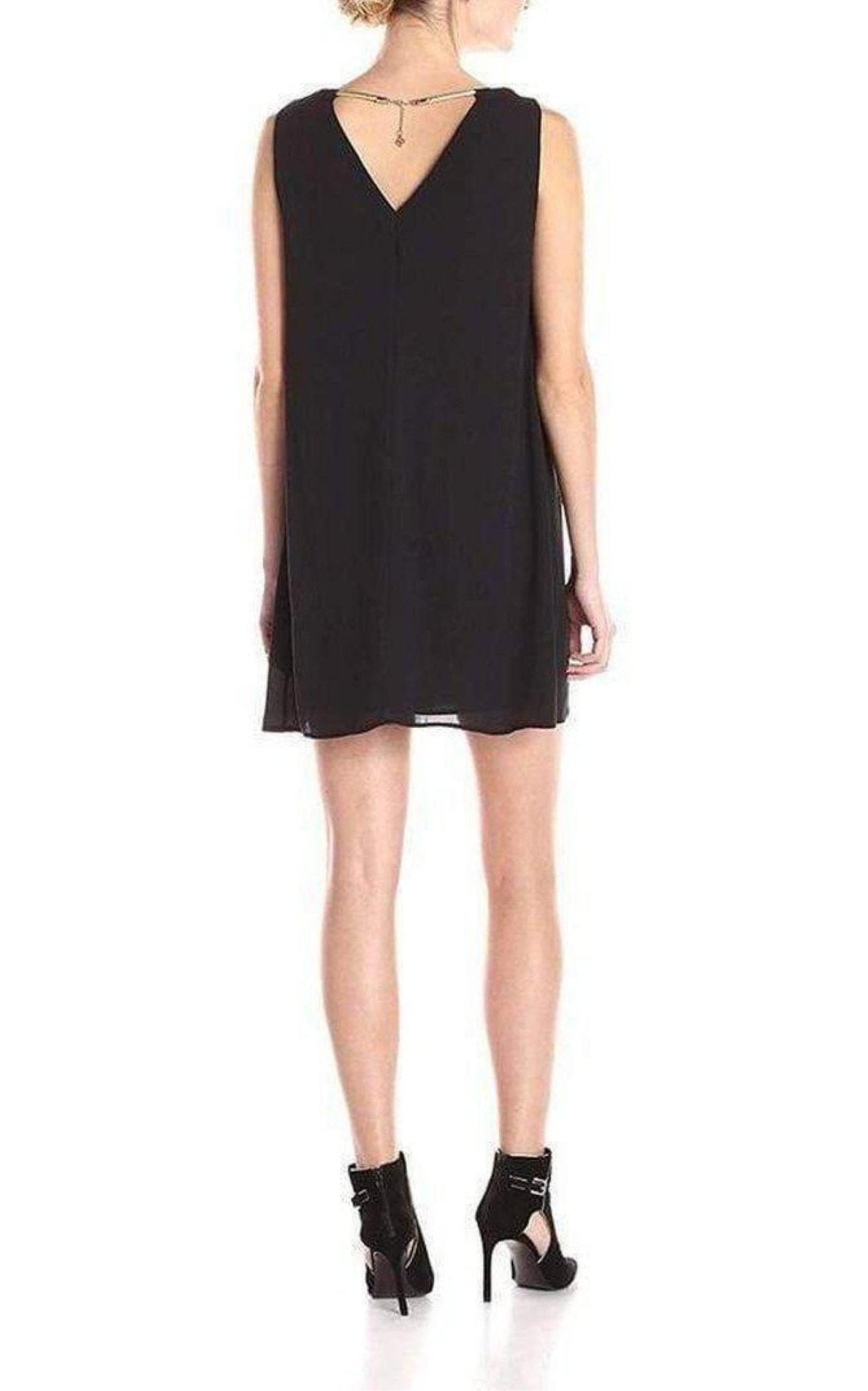 BCBGMAXAZRIA Viviene V - Neck with Rope Trim Dress - Runway Catalog