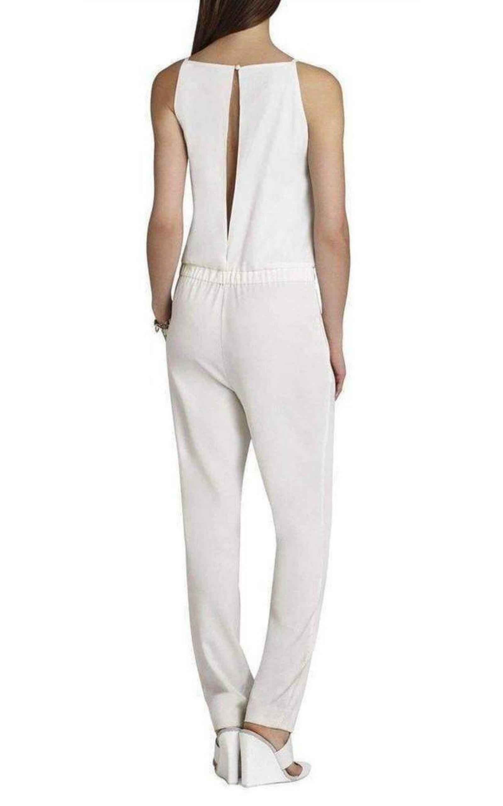 BCBGMAXAZRIA Waylen Sleeveless White Jumpsuit Runway Catalog