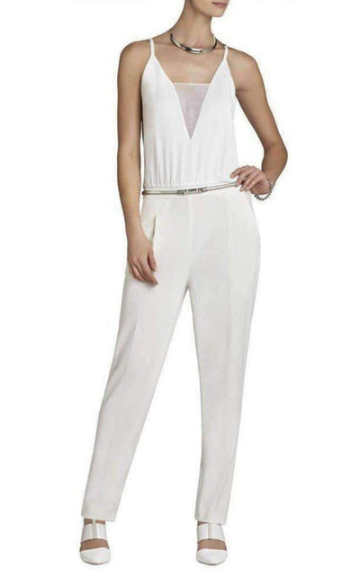 BCBGMAXAZRIA Waylen Sleeveless White Jumpsuit - Runway Catalog