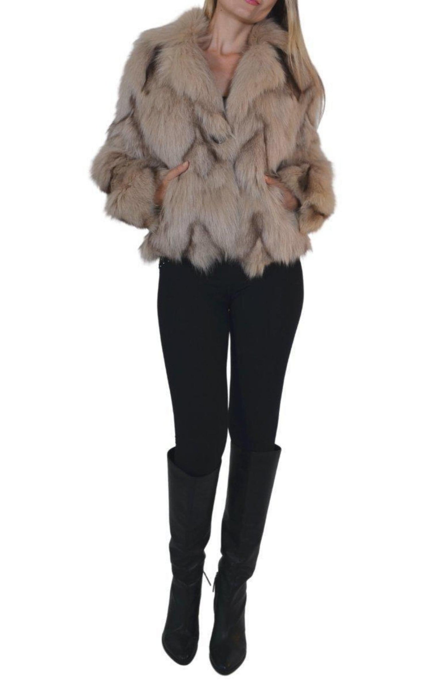 White Fox Coat BCBGMAXAZRIA