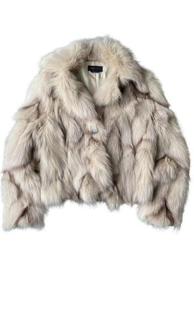 BCBGMAXAZRIA White Fox Coat - Runway Catalog