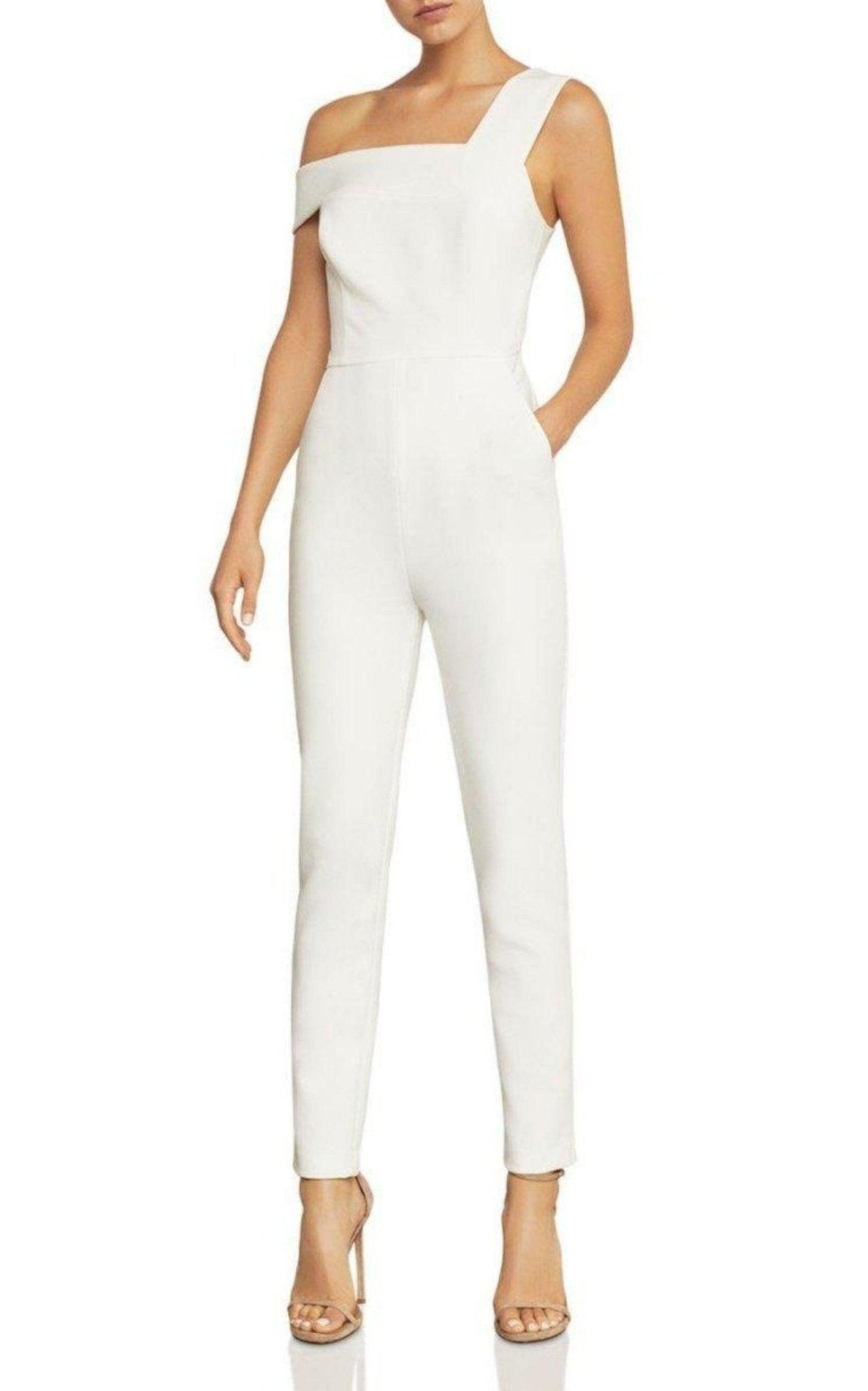 BCBGMAXAZRIA White Haida One - shoulder Jumpsuit - Runway Catalog