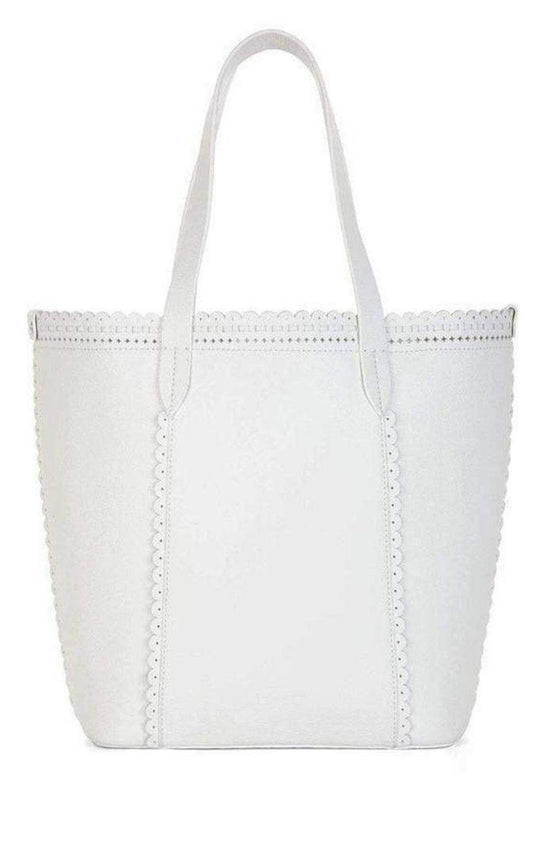 White Leather Tote Bag BCBGMAXAZRIA