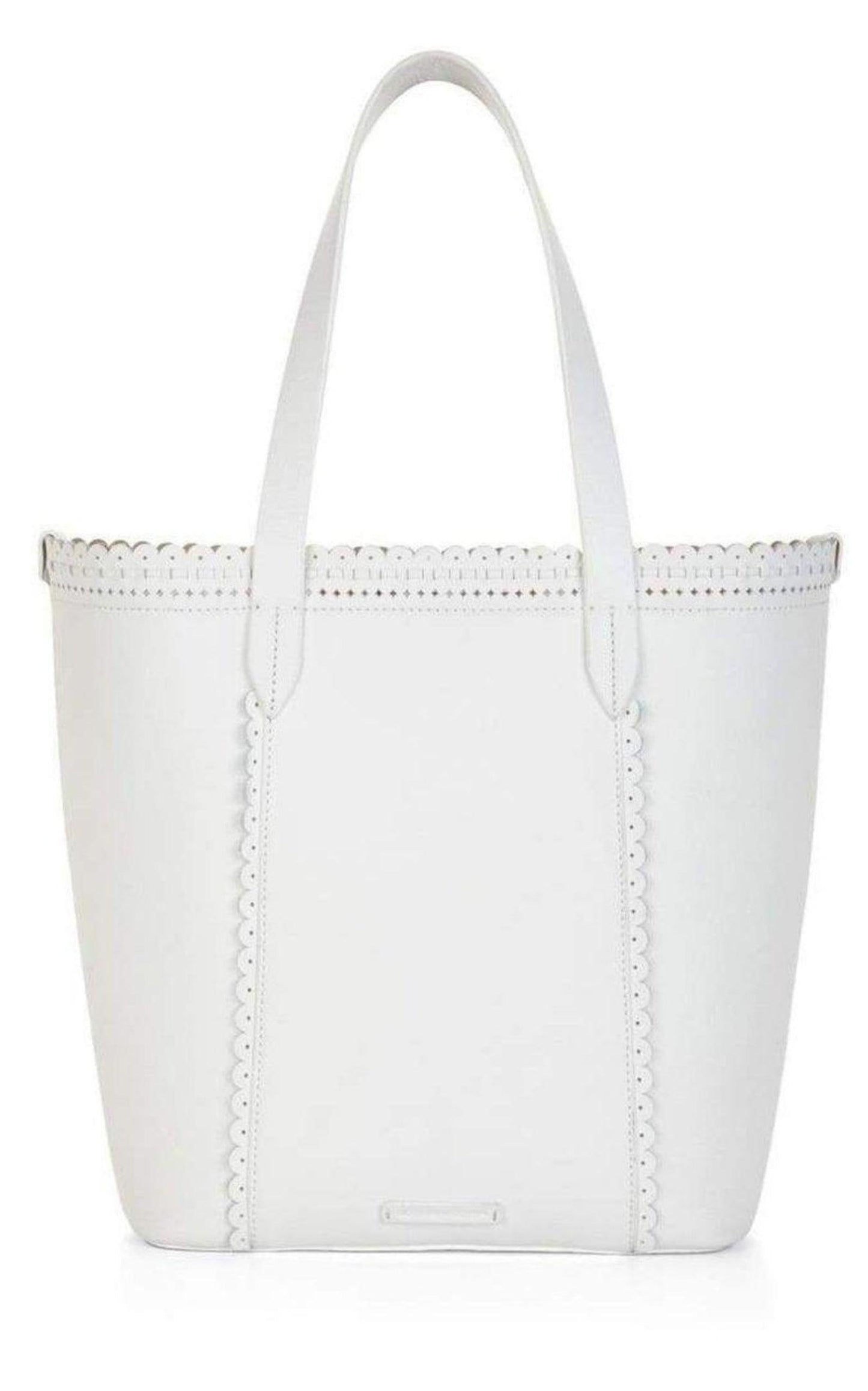 White Leather Tote Bag BCBGMAXAZRIA