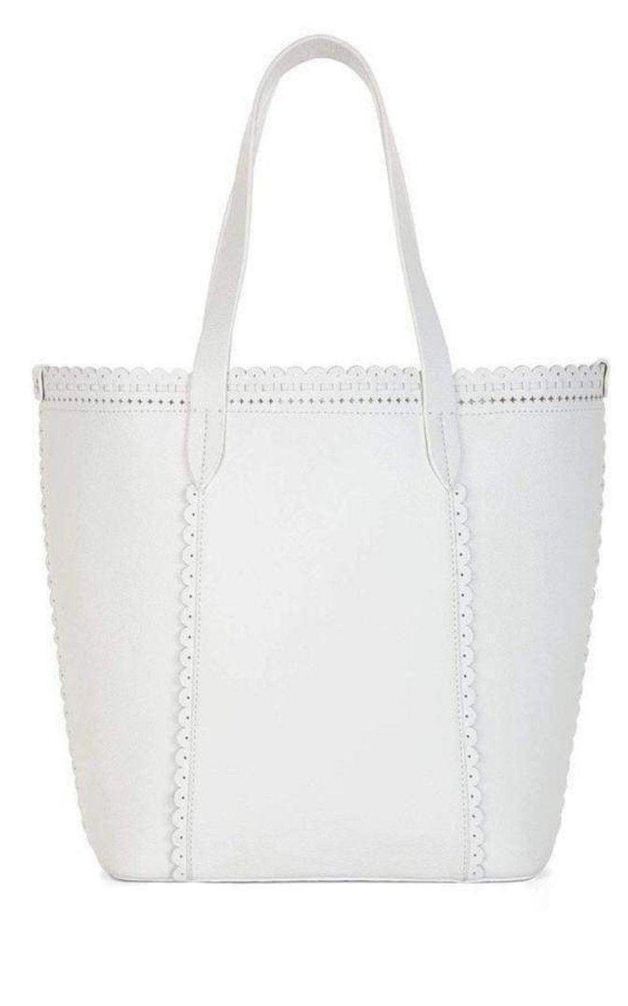BCBGMAXAZRIA White Leather Tote Bag - Runway Catalog