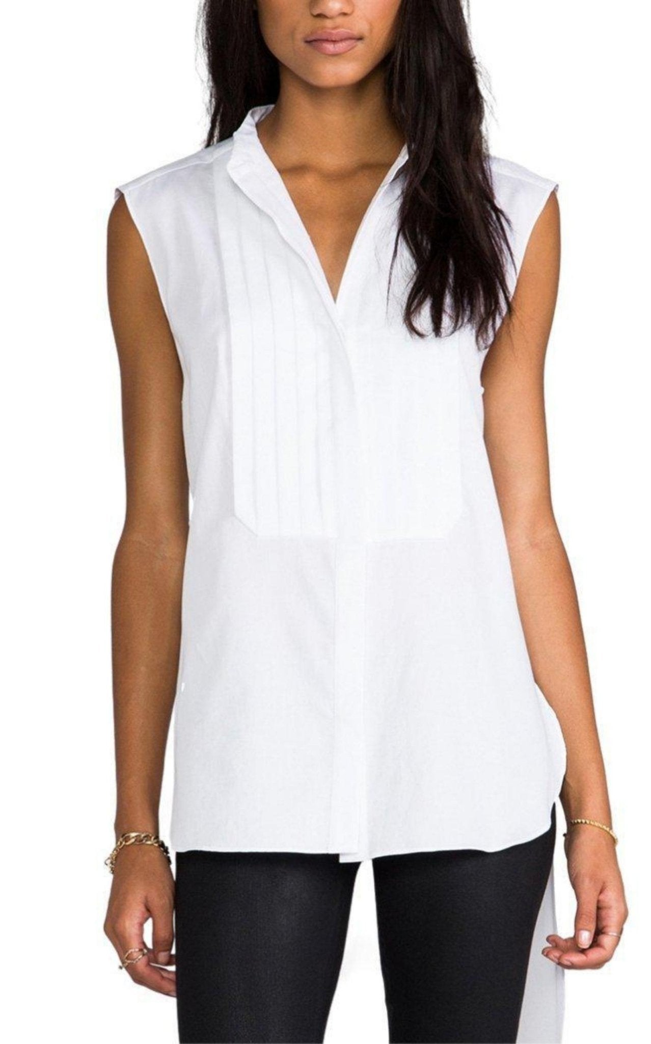 BCBGMAXAZRIA White Silk Callista Top - Runway Catalog
