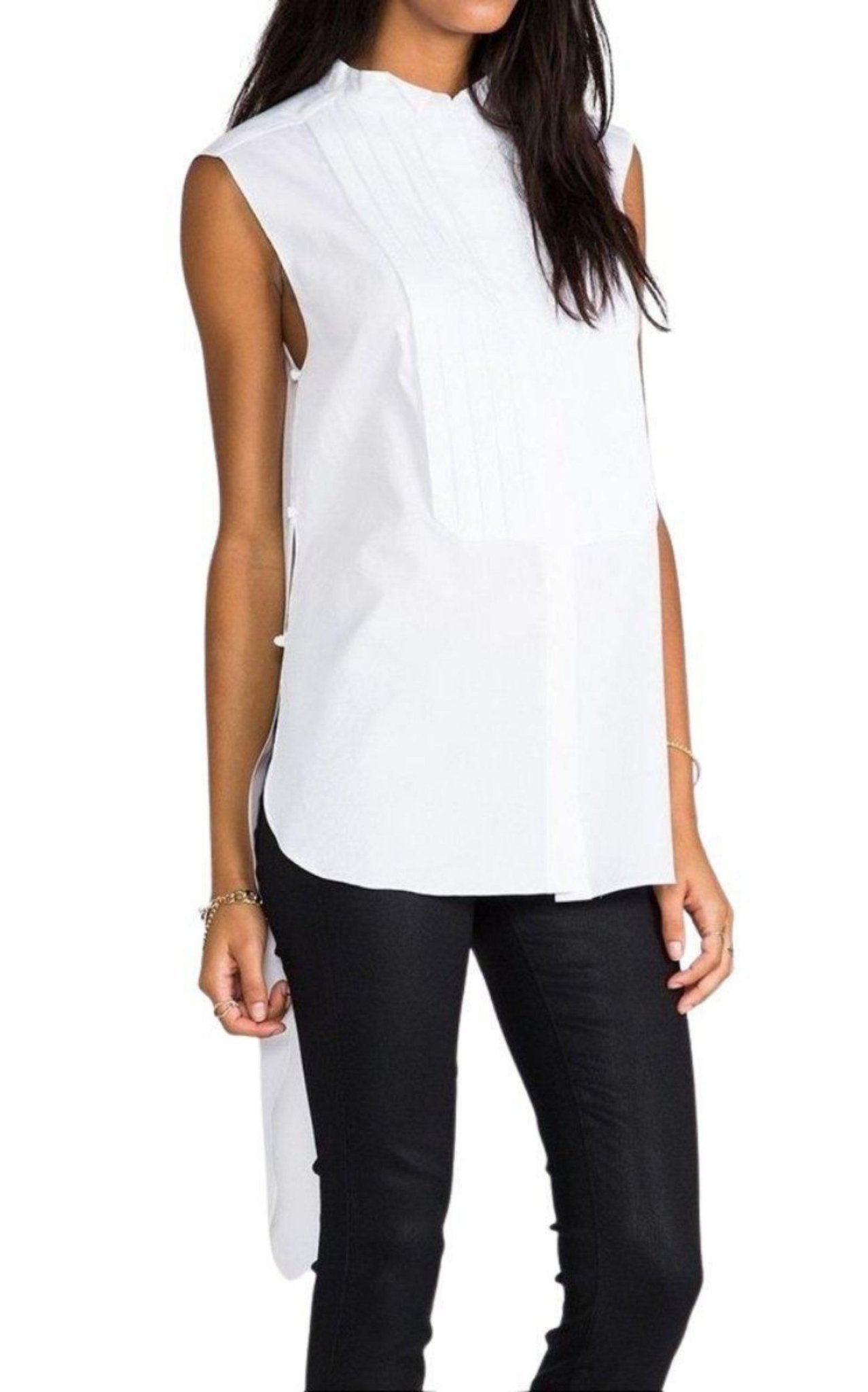 BCBGMAXAZRIA White Silk Callista Top - Runway Catalog