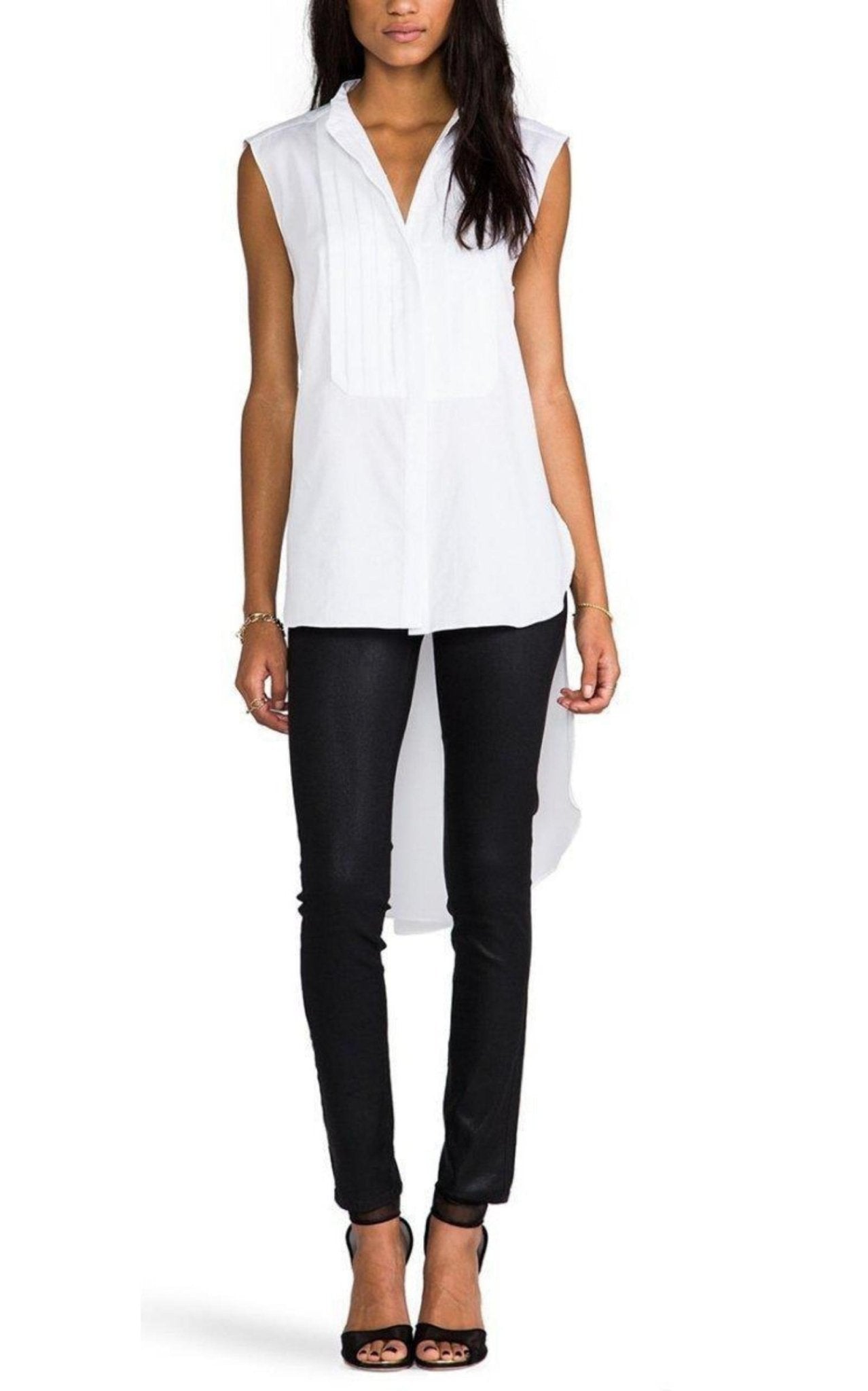 BCBGMAXAZRIA White Silk Callista Top - Runway Catalog