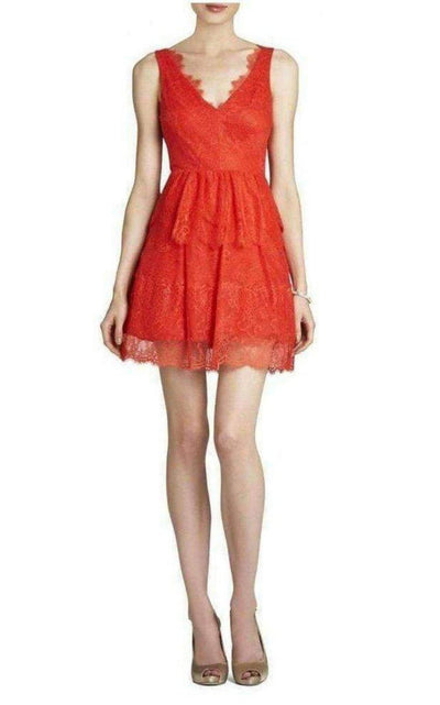 BCBGMAXAZRIA Willa Bright Poppy Lace Cocktail Dress - Runway Catalog