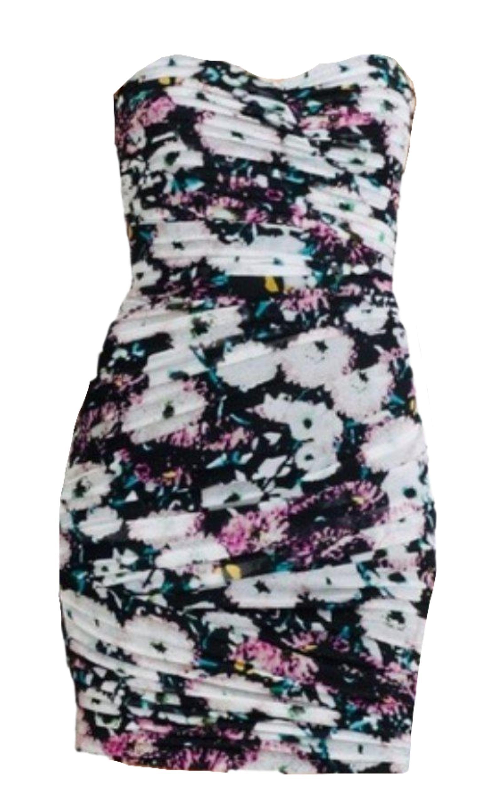 BCBGMAXAZRIA Winnie Strapless Floral Print Dress | Runway Catalog