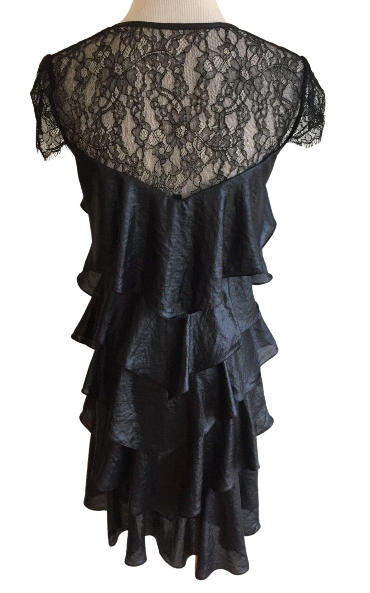 BCBGMAXAZRIA Woven Tiered Lace Dress - Runway Catalog