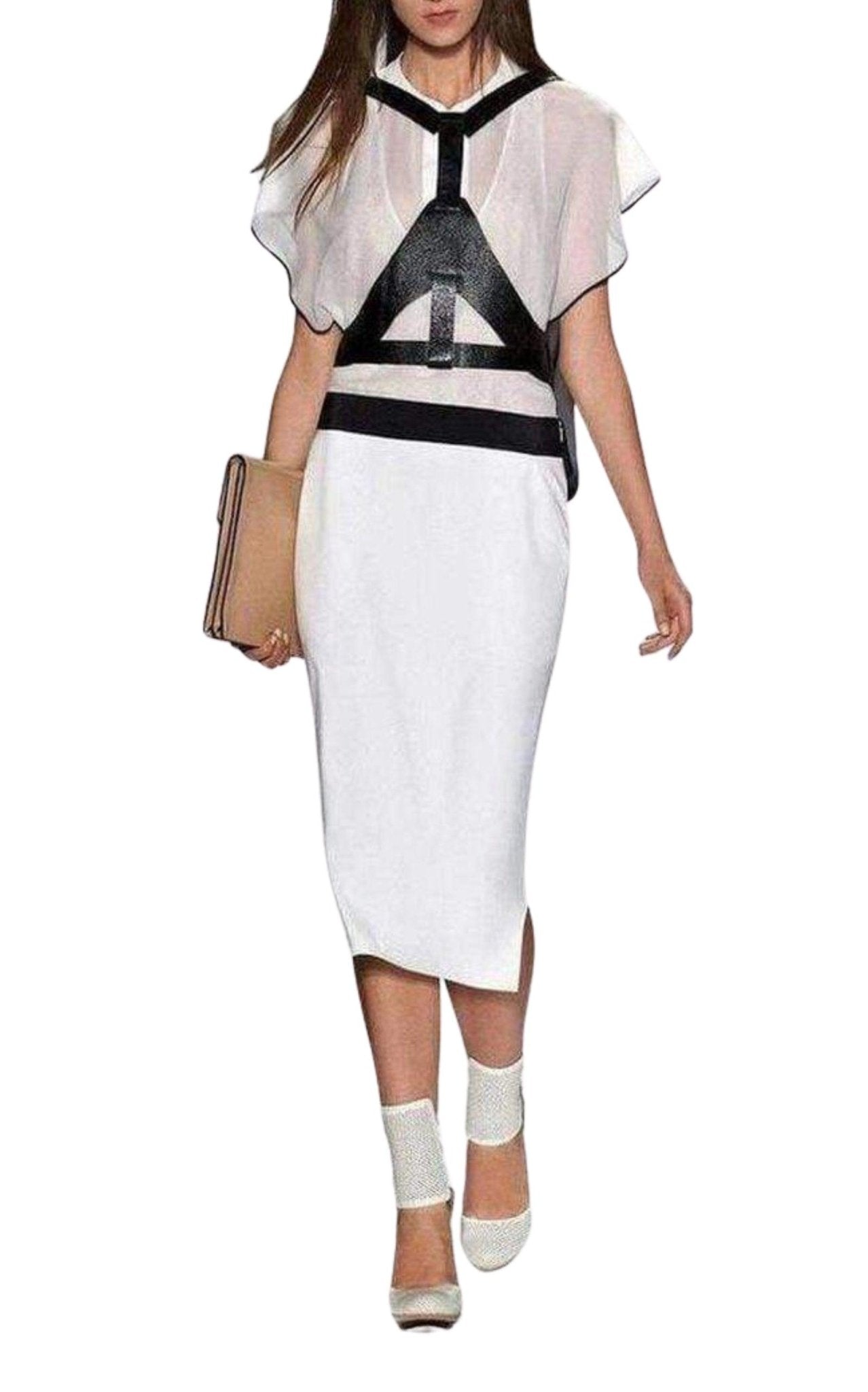 BCBGMAXAZRIA Yvette Talk/Black Silk Dress - Runway Catalog