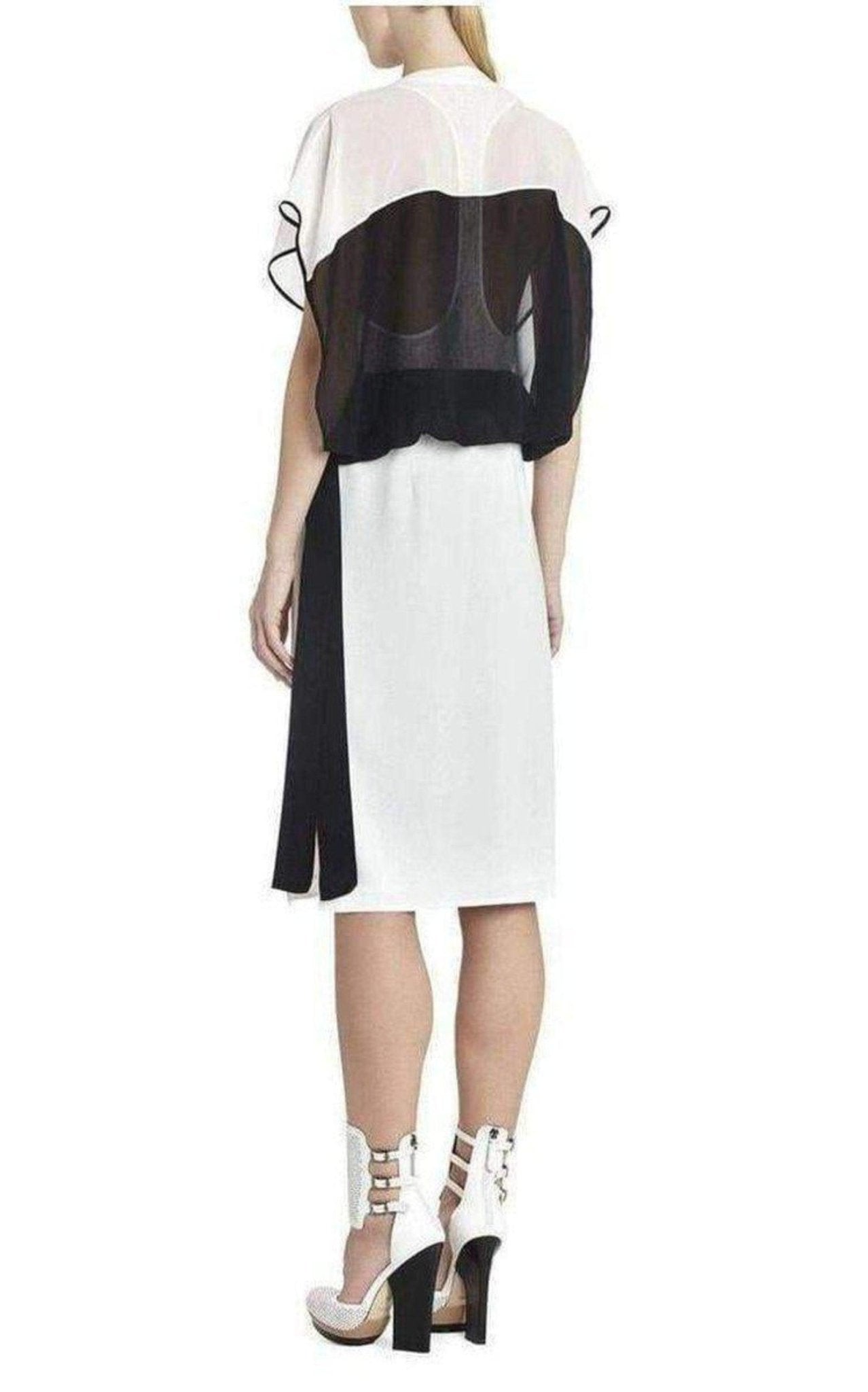 BCBGMAXAZRIA Yvette Talk/Black Silk Dress - Runway Catalog