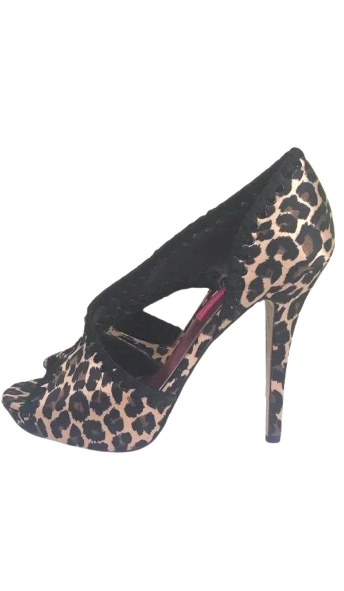 Betsey Johnson Walter Satin Leopard Print Pumps - Runway Catalog