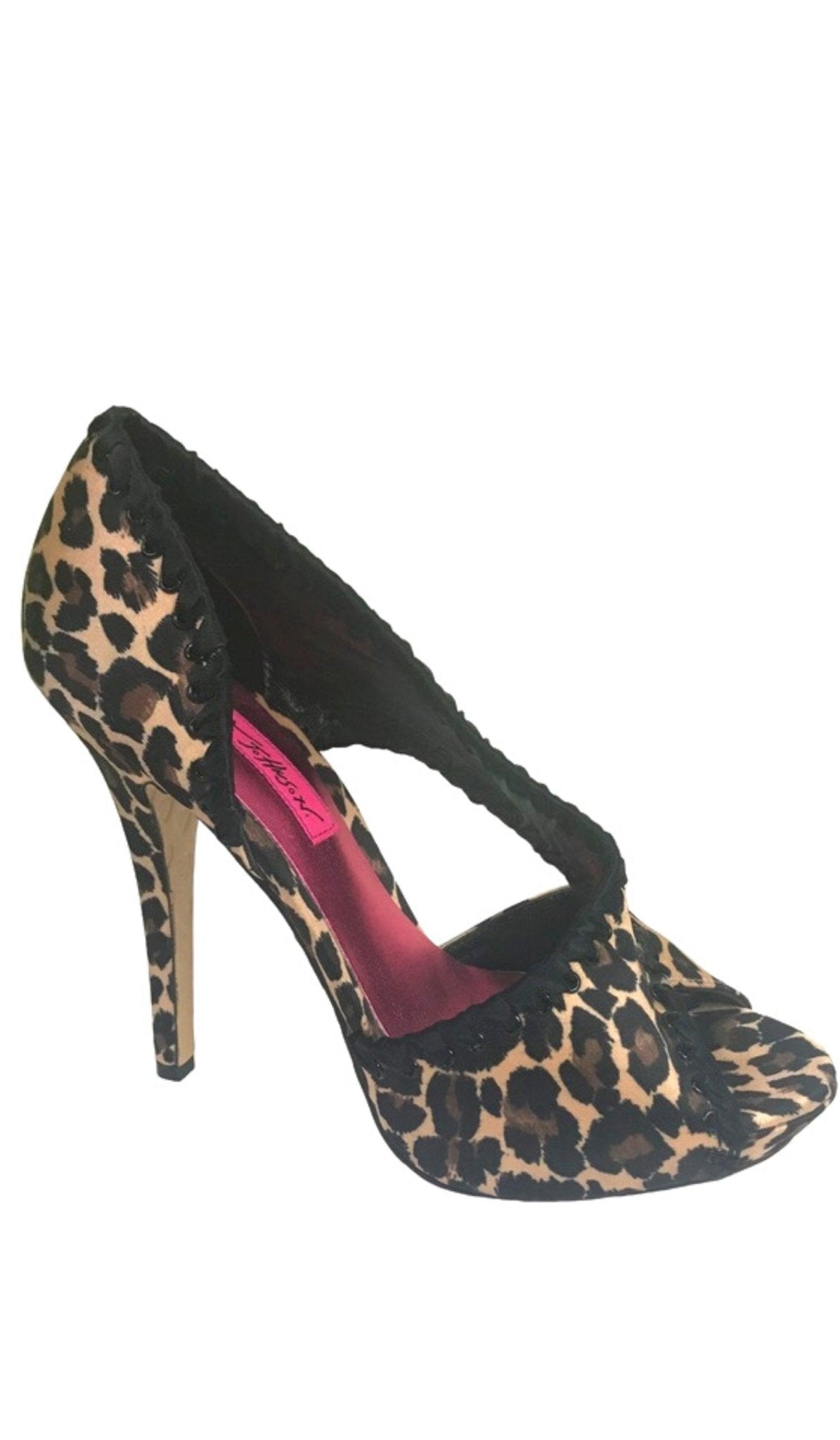 Betsey Johnson Walter Satin Leopard Print Pumps - Runway Catalog