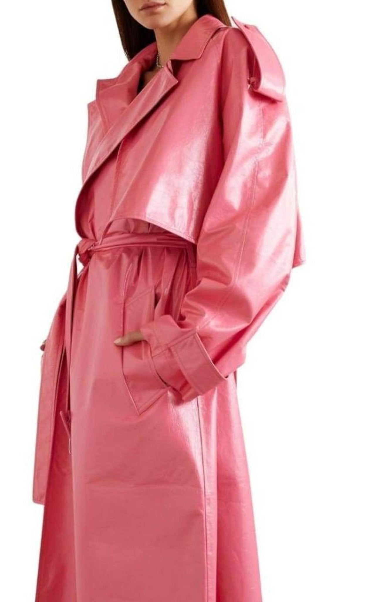 Bottega Veneta Convertible Crinkled Glossed - leather Trench Coat - Runway Catalog