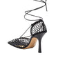 Fishnet Mesh Leather Sandal Bottega Veneta