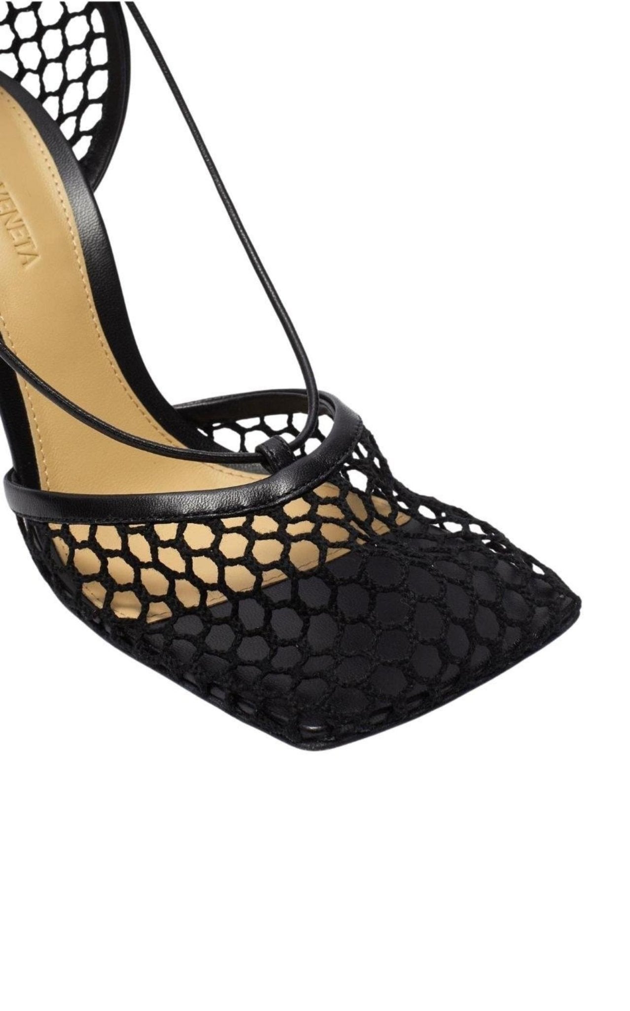 Bottega Veneta Fishnet Mesh Leather Sandal - Runway Catalog
