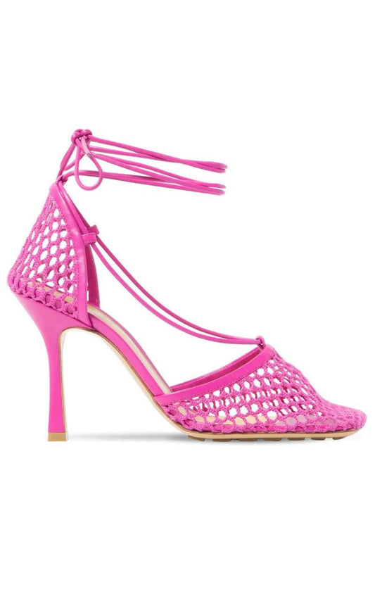 Leather Stretch Lace-up Pumps Bottega Veneta