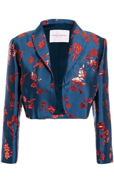 Carolina Herrera Floral Cropped Bolero Jacket - Runway Catalog