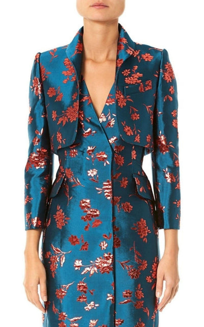 Carolina Herrera Floral Cropped Bolero Jacket - Runway Catalog