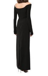 Off-the-shoulder Long-sleeve Dress Carolina Herrera