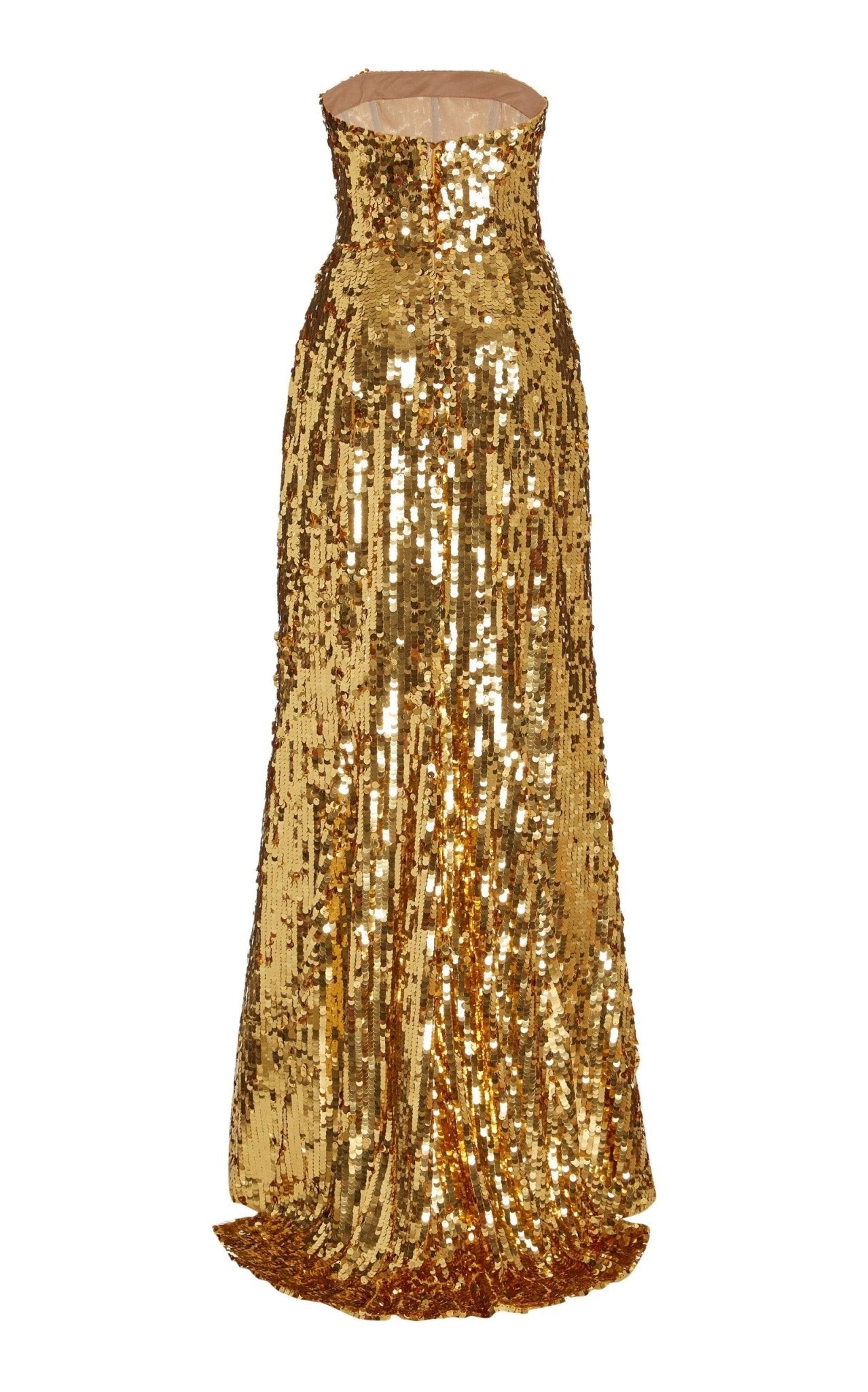 Carolina Herrera Sequined Strapless Gown Dress - Runway Catalog