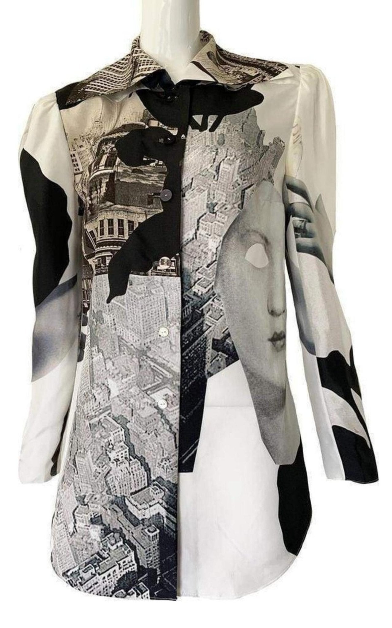 Carven Printed Silk Habotai Shirt - Runway Catalog