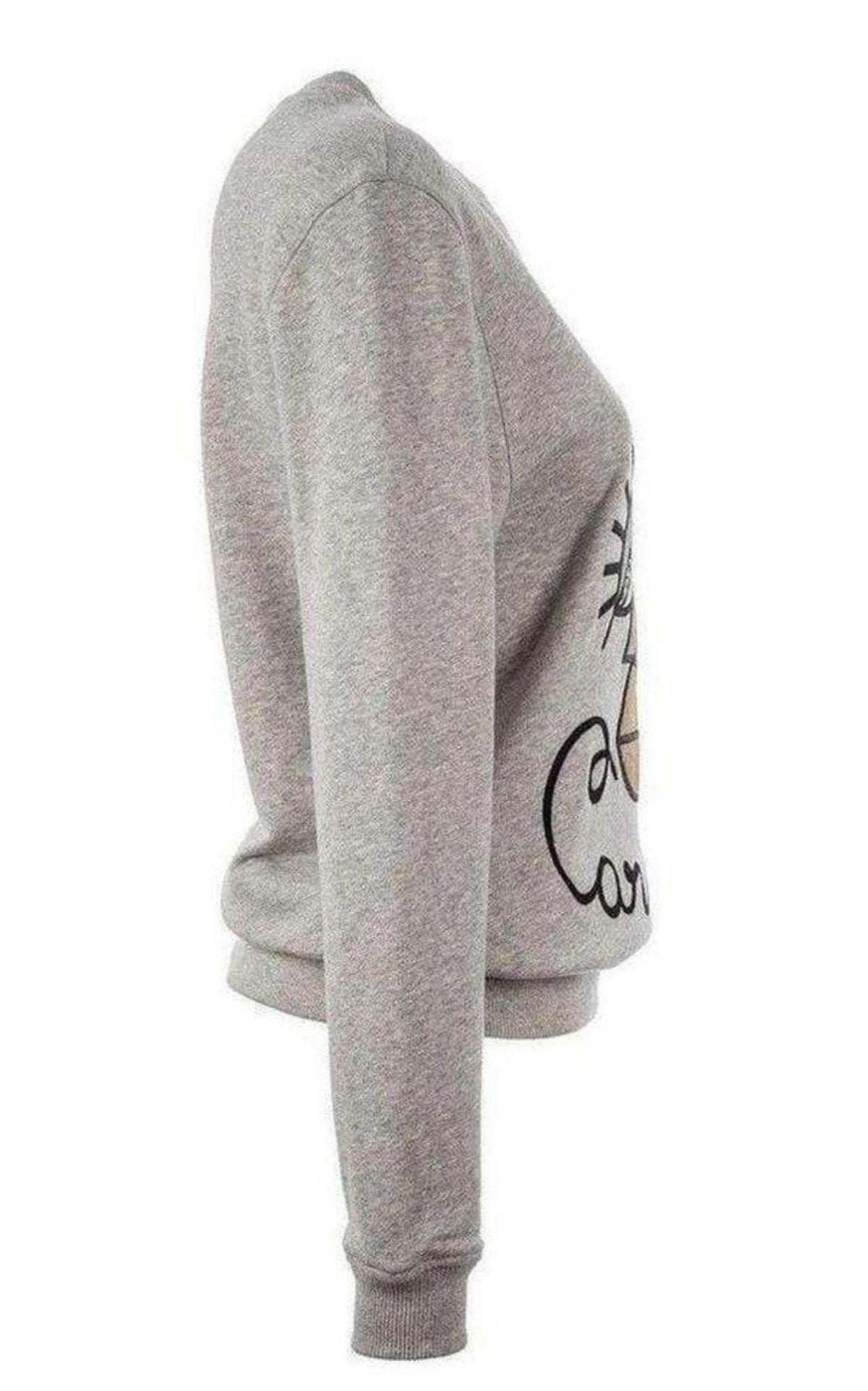 Carven Woven Gray Cotton Embroidered Face Sweatshirt - Runway Catalog