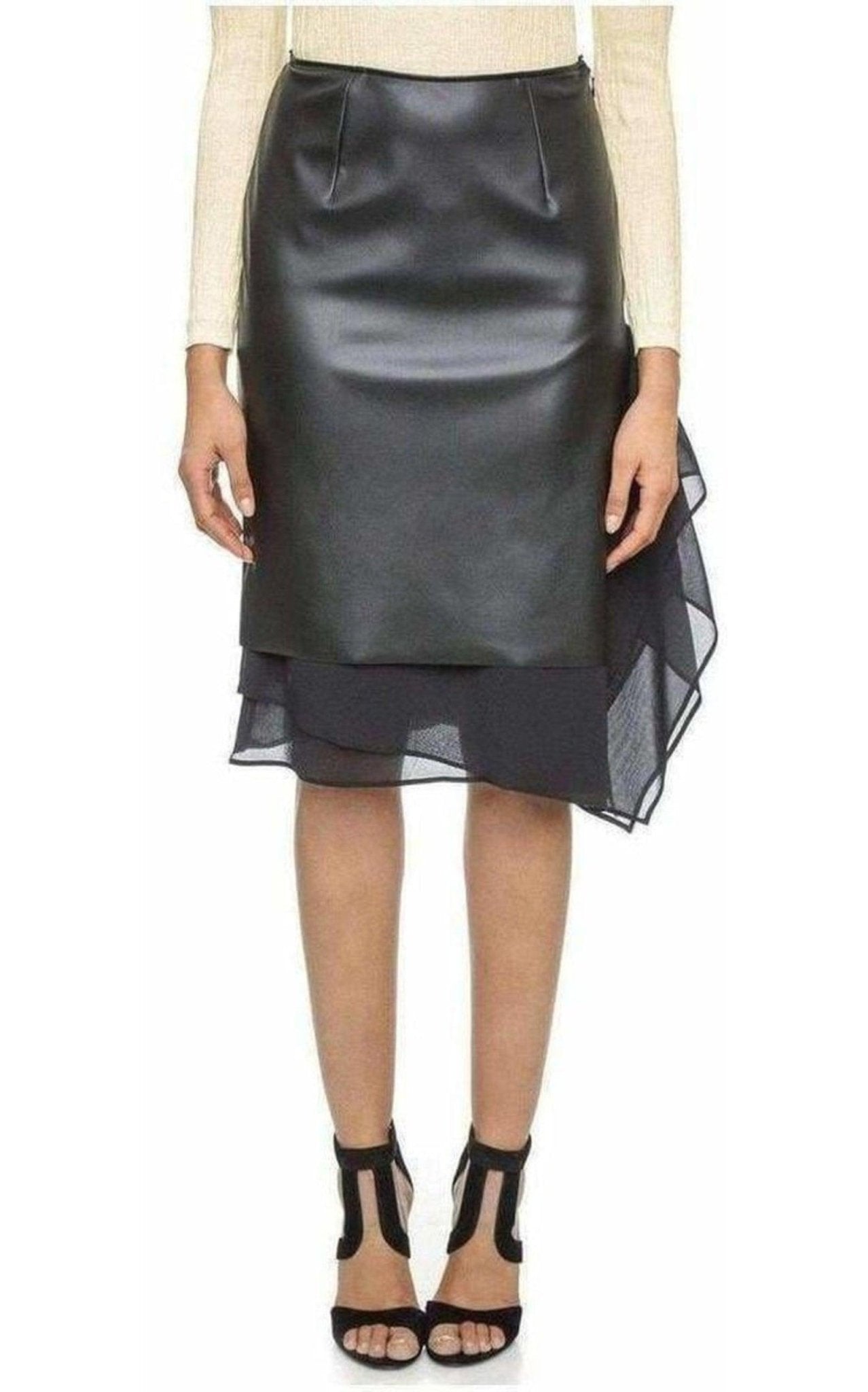 Cedric Charlier Black Layered Skirt - Runway Catalog