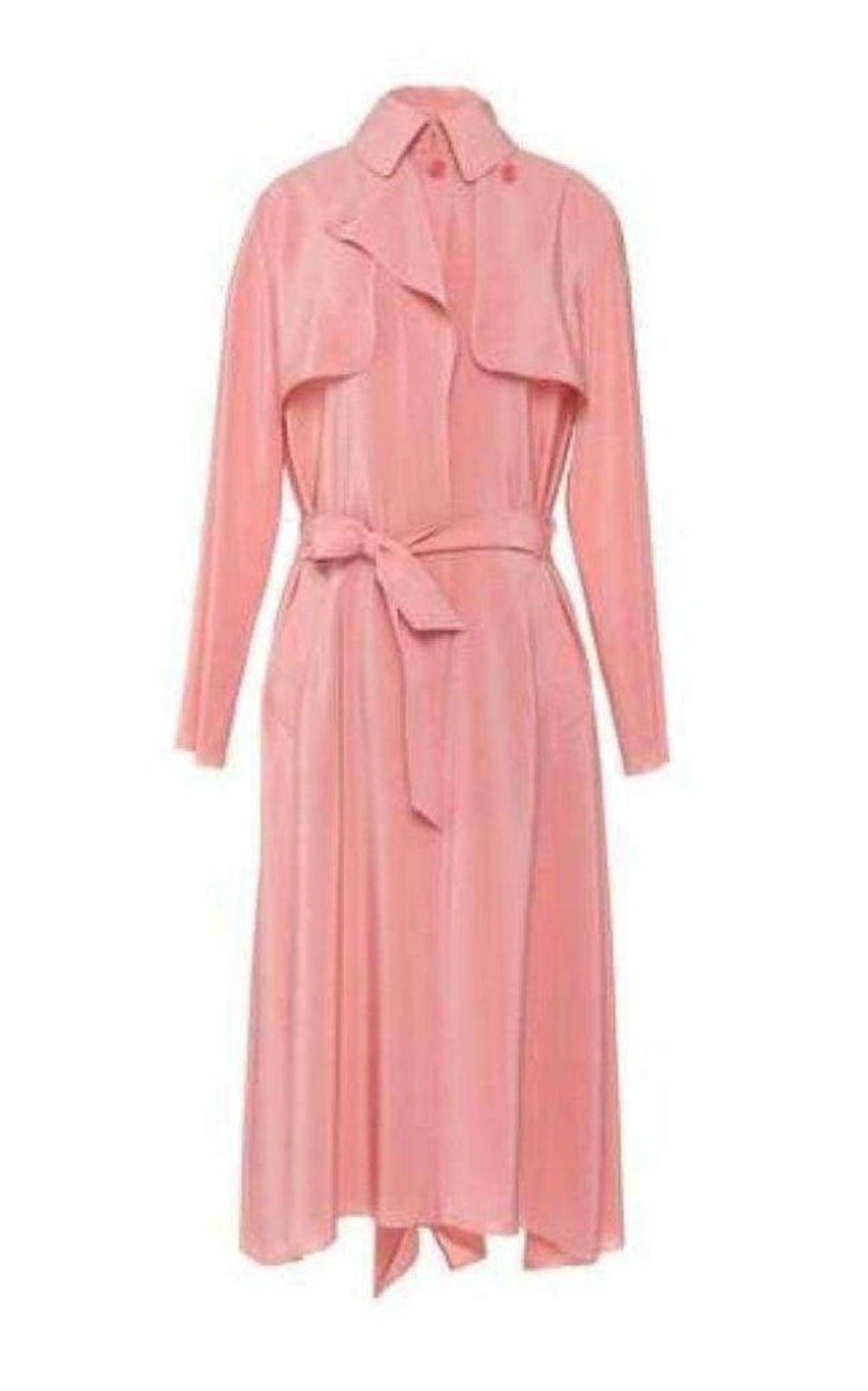 Pink Silk Georgette Trench Coat Cedric Charlier