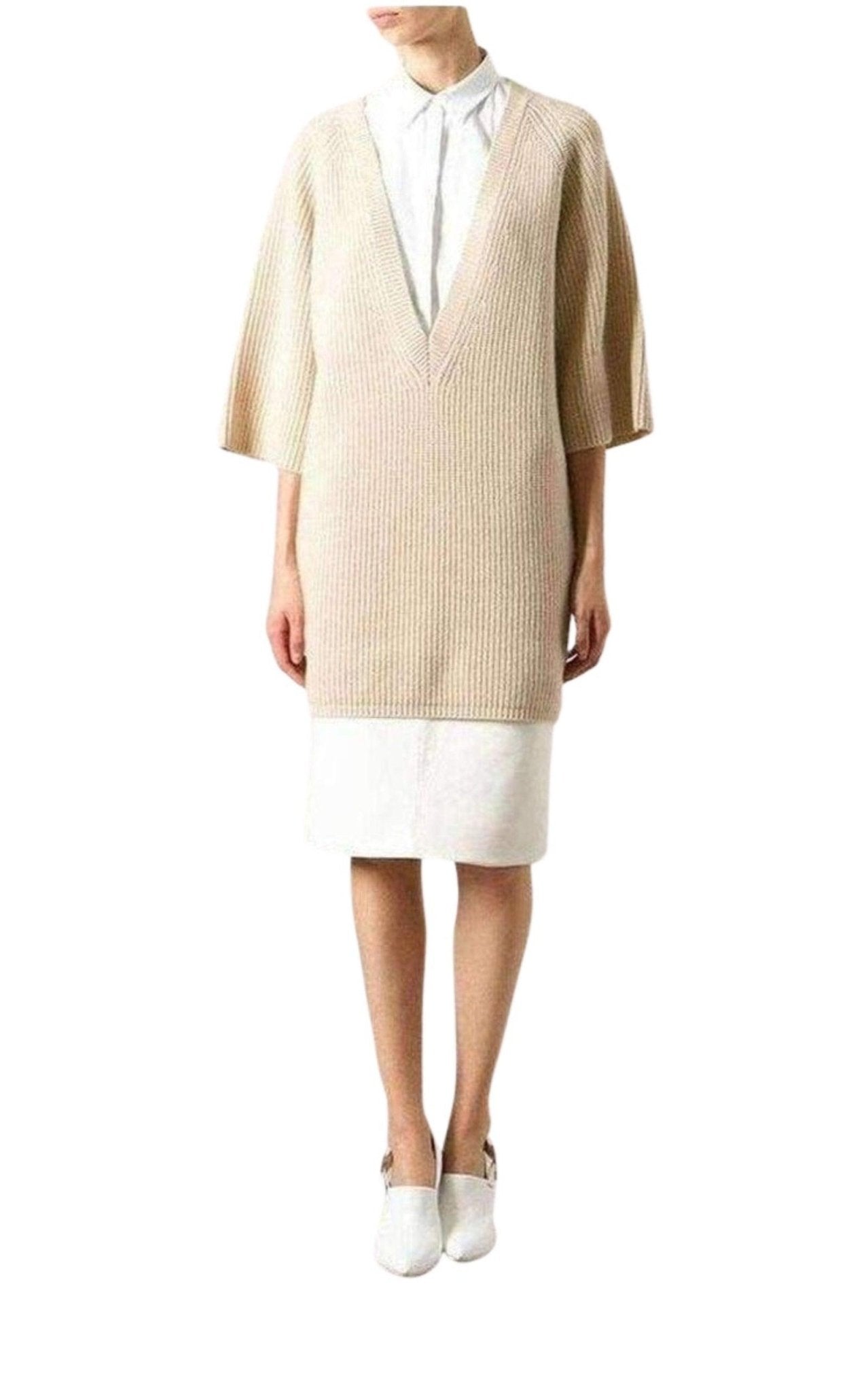 Chloe Beige Cashmere Knit Sweater - Runway Catalog
