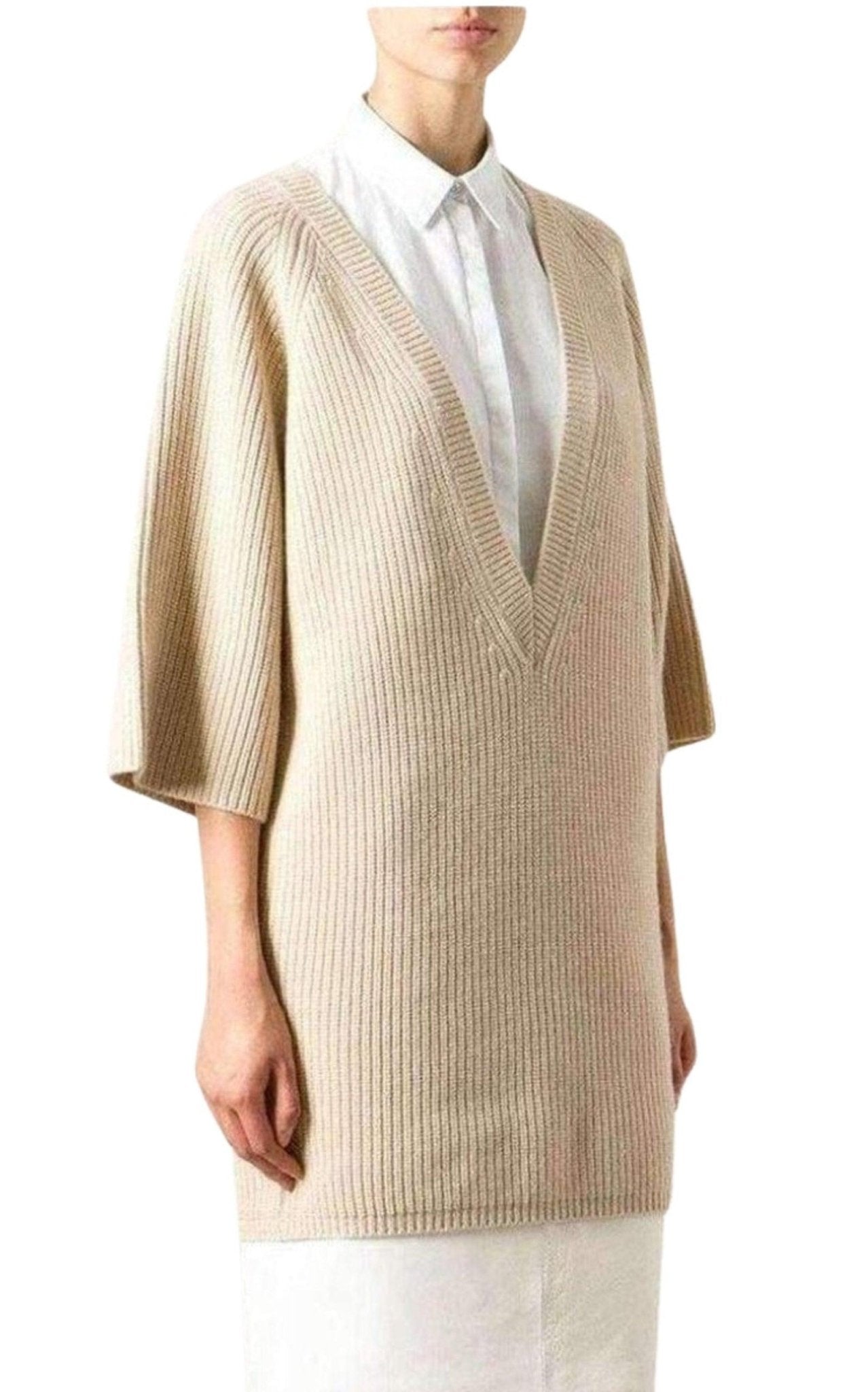 Chloe Beige Cashmere Knit Sweater - Runway Catalog
