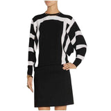 Black and White Crepe Shift Dress Chloe