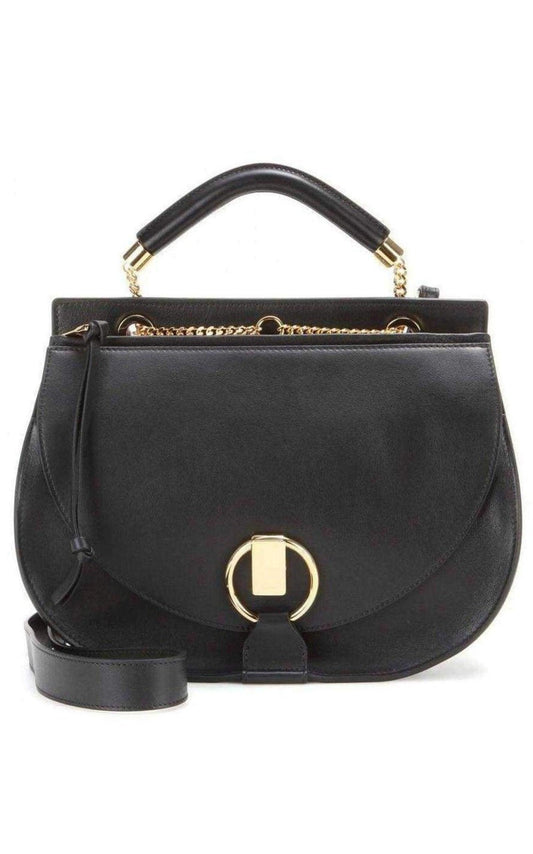 Black Leather Goldie Shoulder Bag Chloe