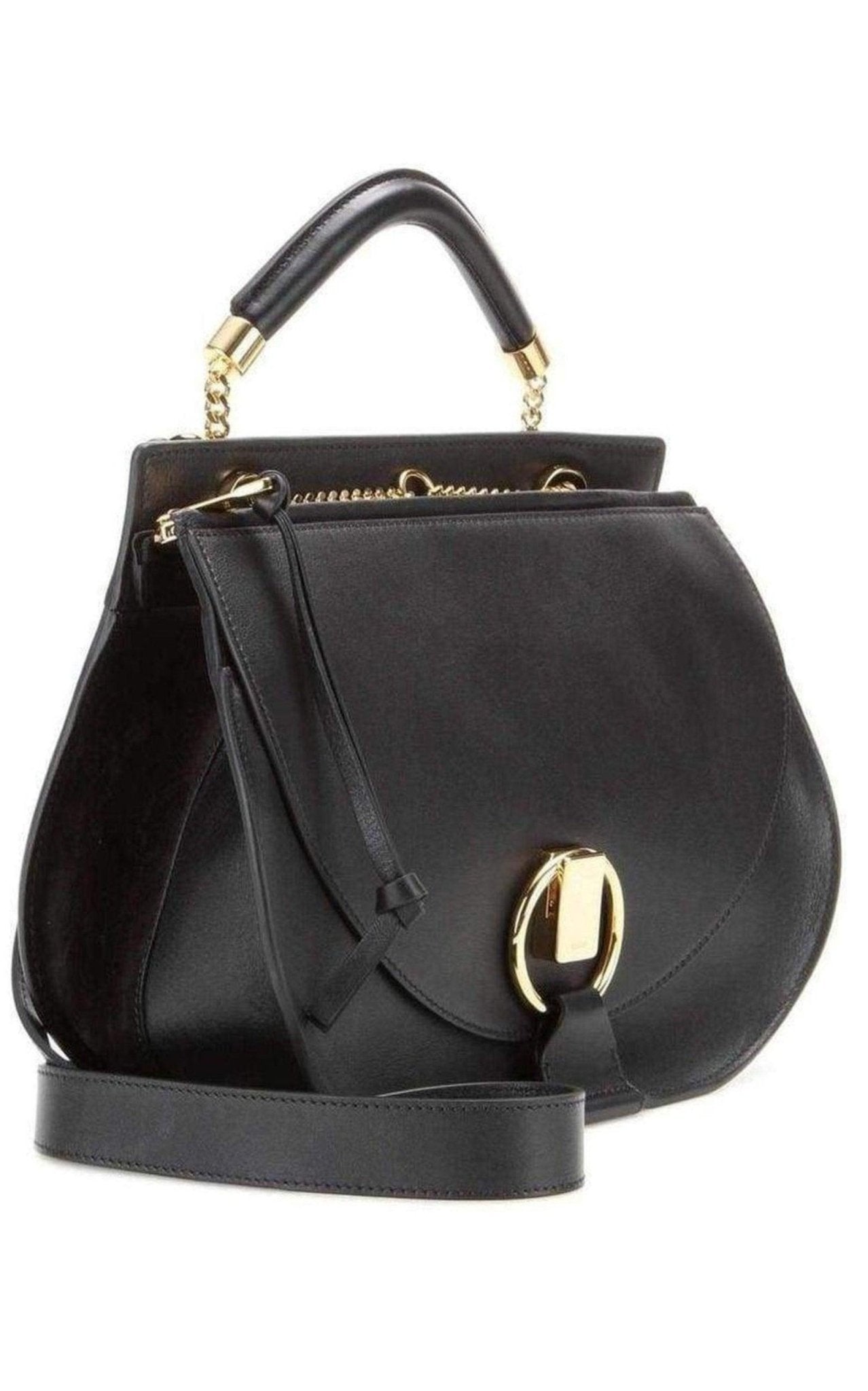 Chloe Black Leather Goldie Shoulder Bag - Runway Catalog