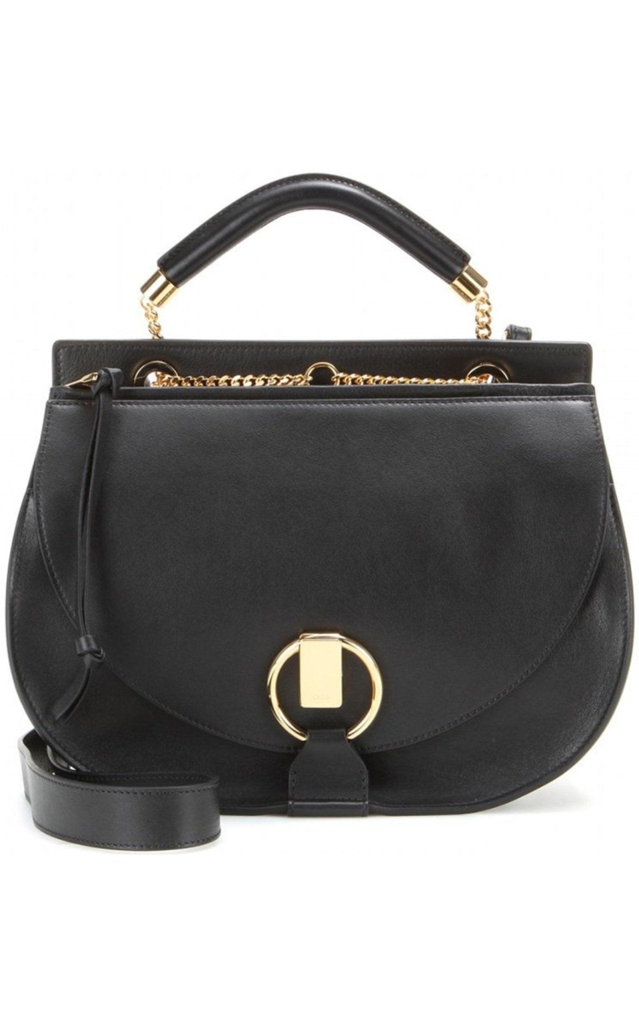 Chloe Black Leather Goldie Shoulder Bag - Runway Catalog