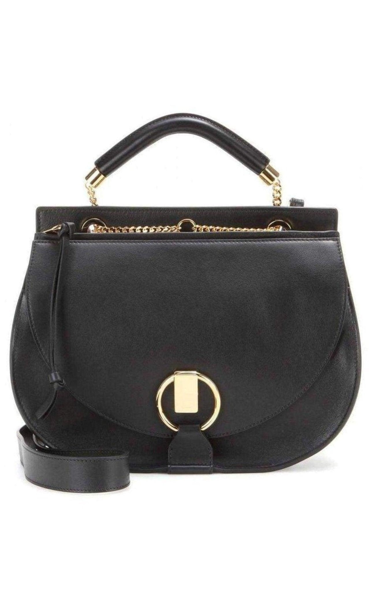 Chloe Black Leather Goldie Shoulder Bag - Runway Catalog